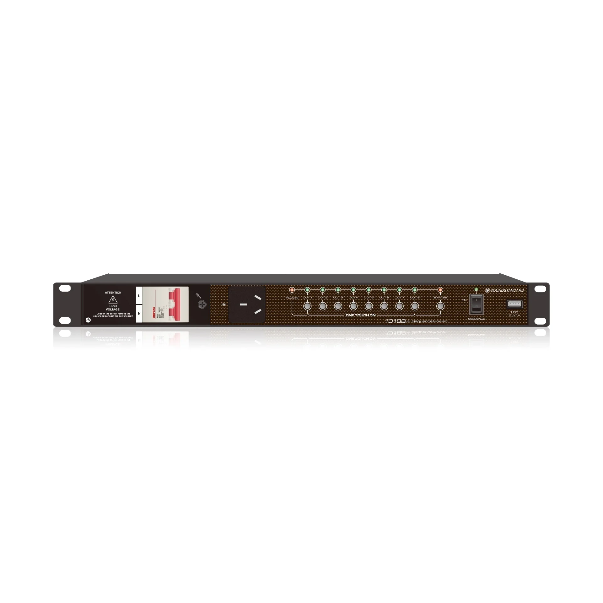 1018B+ Power Sequencer with Multi-Unit Link Function Expandable to 16/24/32 Channels 8 Timing Outlets + 1 Direct Out Air Switch