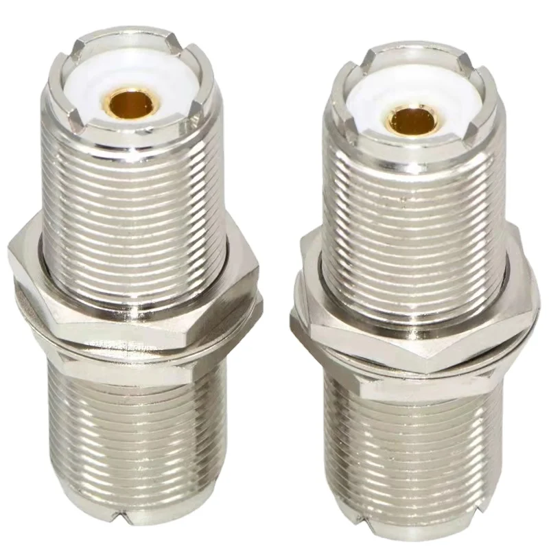 1Pcs UHF SO239 SO-239 Socket Mount Connector UHF To UHF Female Female with Nut Panel Bulkhead Mount Copper Brass Fast Delivery