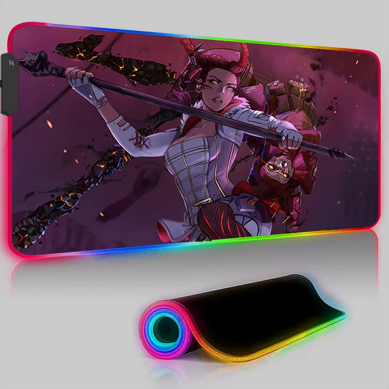 

LED Mouse Pad RGB ApexLegends Mousepad Gamer Computer Desks Game Rubber Pc Accessories Rug Keyboard Laptop Gaming Mause Xxl Mats