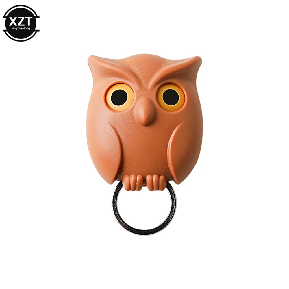 1 Pcs Owl Key Holder Free Punching Viscose Wall Hanging Finishing Storage Hook Magnet Wall Rack Mount Hook Organizer Tools