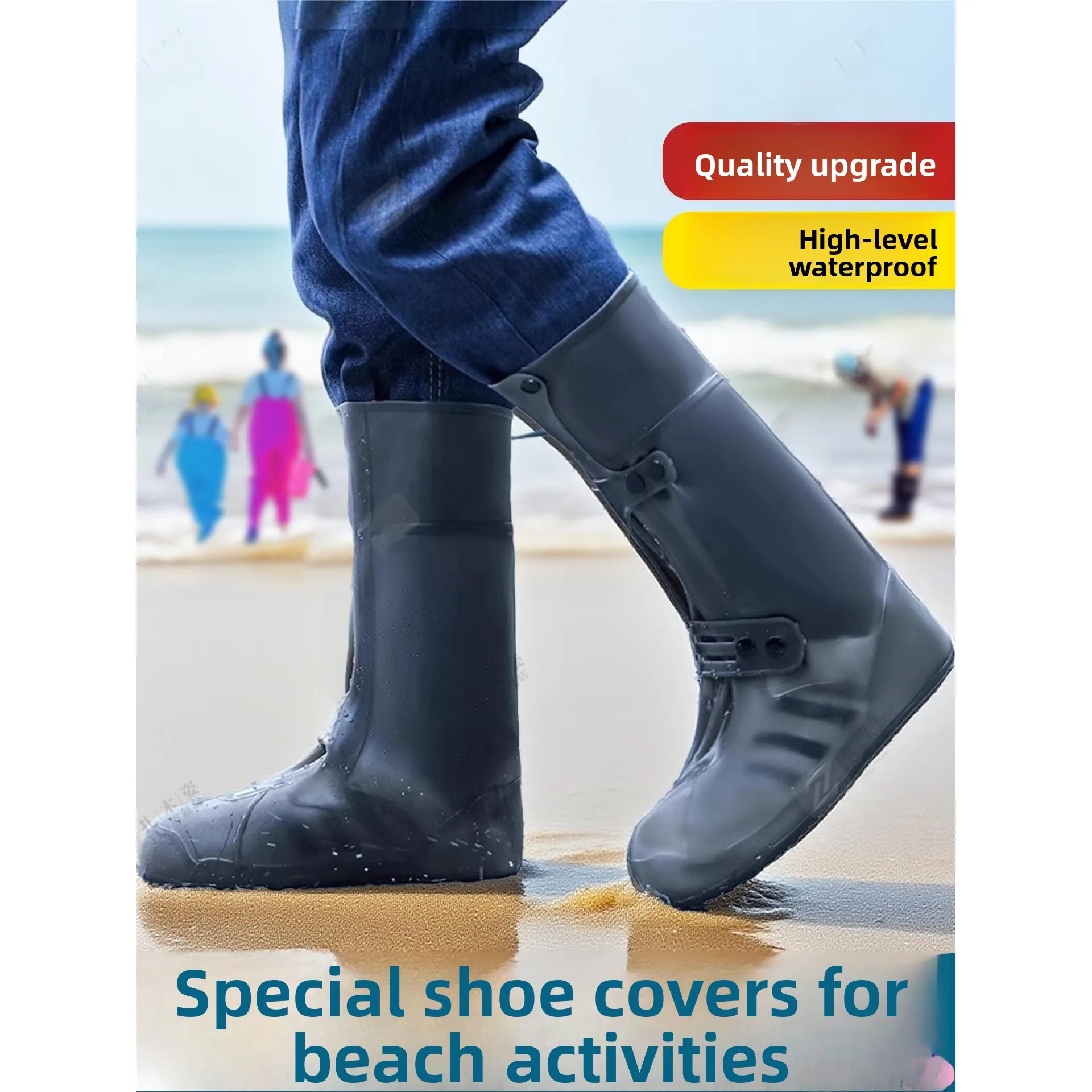 

ex Silicone Rain Boots High Tubc And mid Tubc Waterproof Non-slip for Rainy Days Adult Water oes Outdoor Wear oe Covers