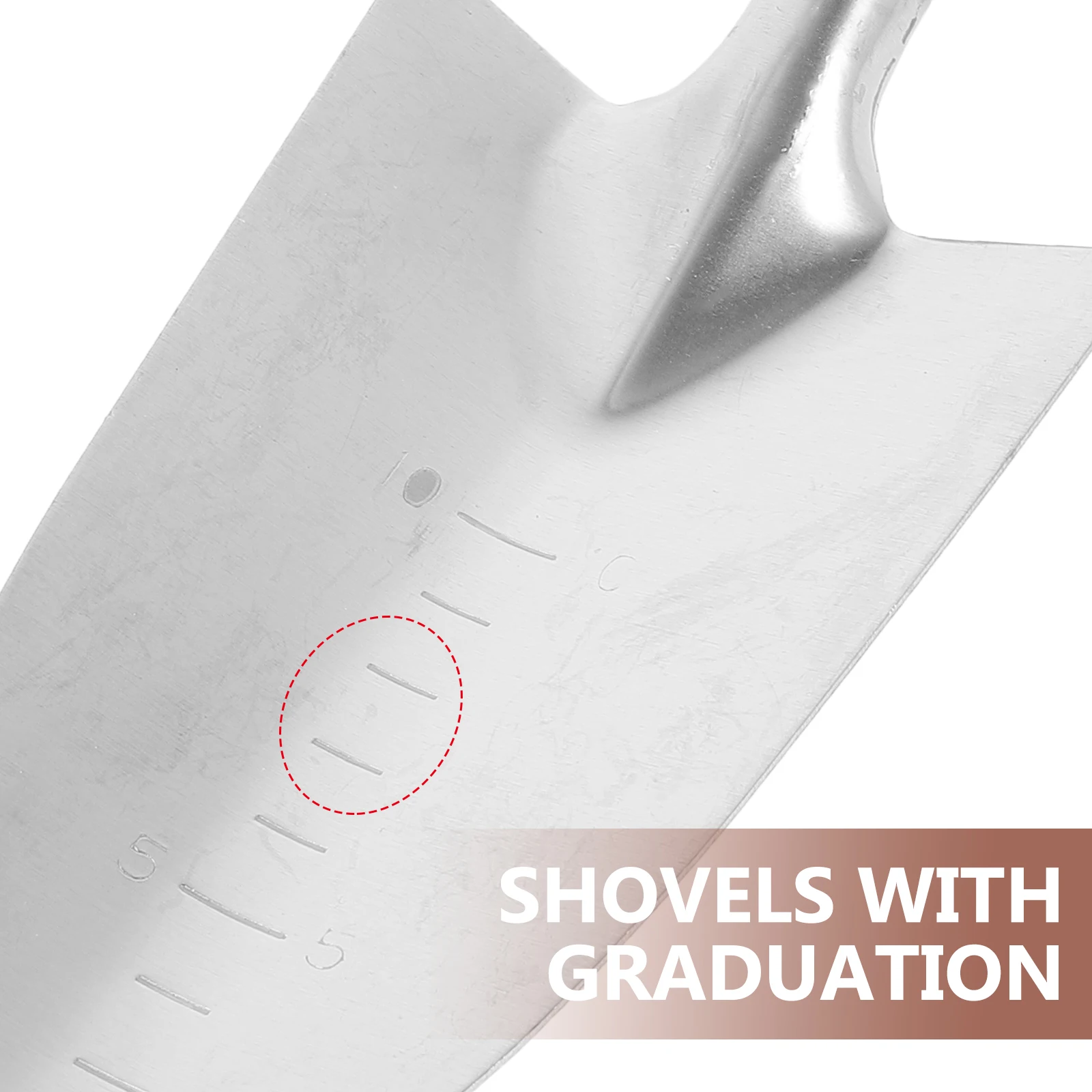 

Stainless Steel Mini Shovel 29x8cm Silver Portable Camping Folding Garden Trowel with Scale Durable Seamless Handle