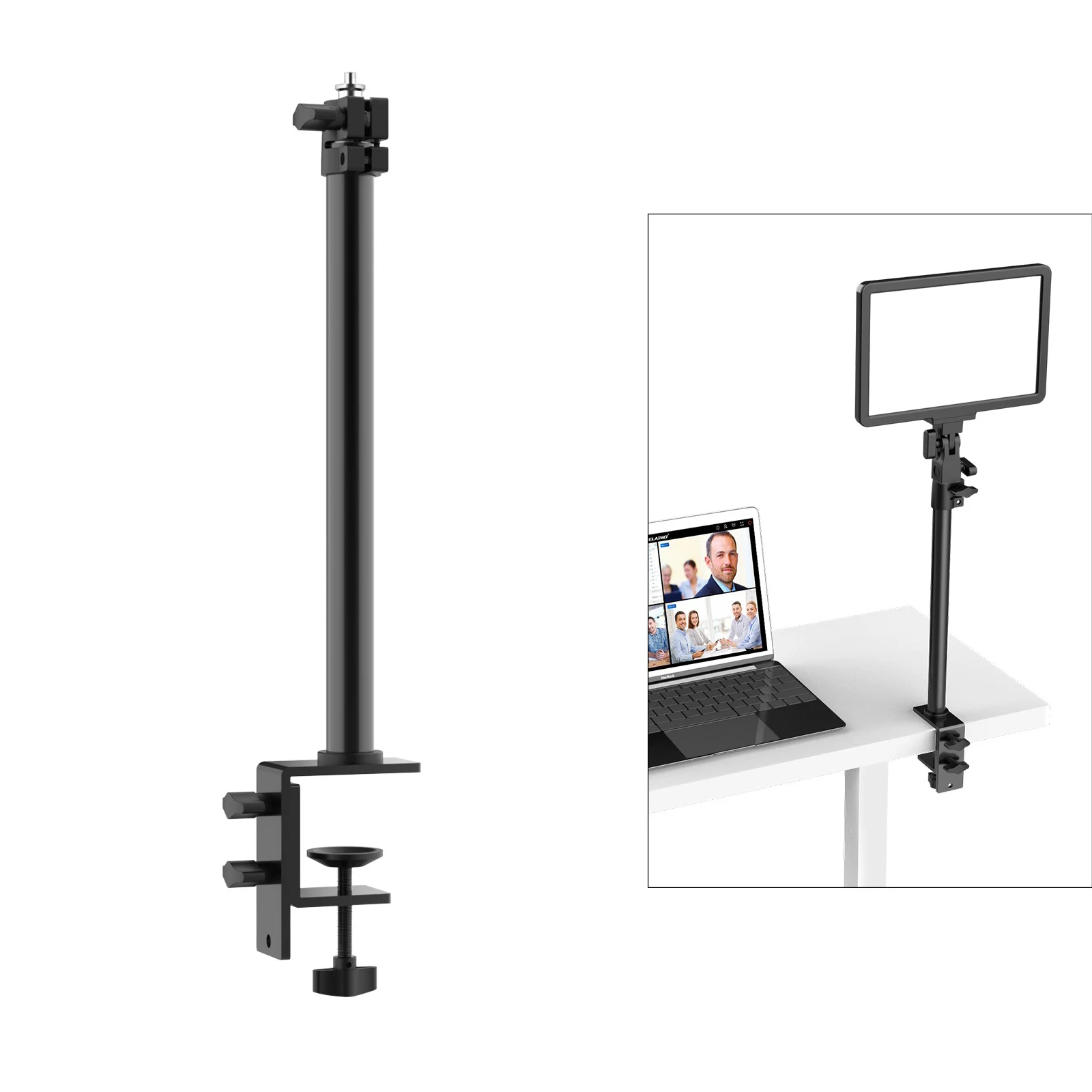 

Extend C Tripod Clamp 30-52cm Desk Light Stand Holder with 1/4" Screw Mount for Ring Light DSLR Smartphone Gopro Sokani P25