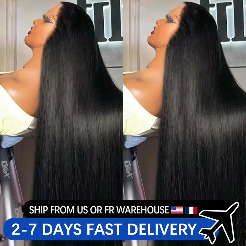 Bone Straight 13x6 HD Transparent Lace Frontal Wigs 30 34 Inch 4x4 Closure Wig Pre Plucked For Women 13x4 Lace Front Human Hair