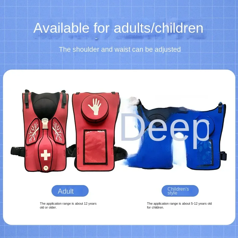 Heimlich training vest for adults and children, suffocation rescue, airway obstruction training vest teaching aid.