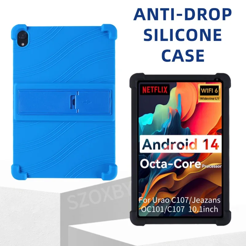 

Для Urao C107 Jeazans OC101 C107 Android14 10,1-дюймовый чехол для планшета 2024, силиконовый чехол-подставка, защитный чехол, противоударный корпус