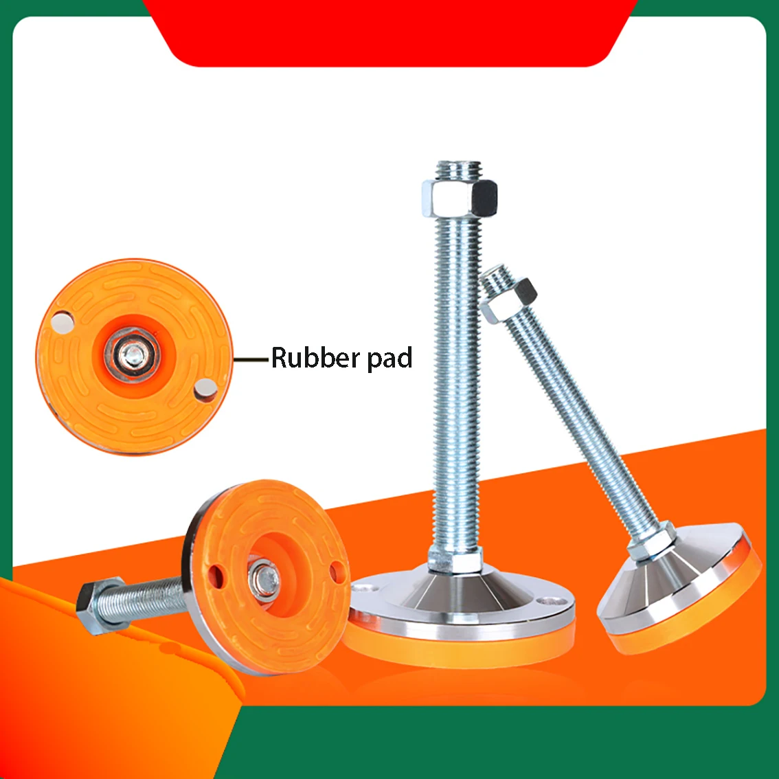 

Anchor Screw Galvanized Rubber Adjustable Support Foot Cup With M20 M24 M30 Screw For Table And Chair Leveling Feet