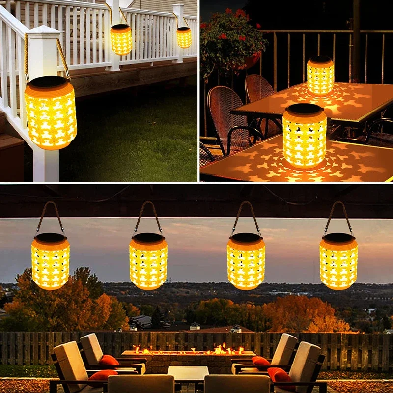 New LED Solar Lantern Outdoor Waterproof Courtyard Garden Balcony Decorative Atmosphere Lighting Fixtures