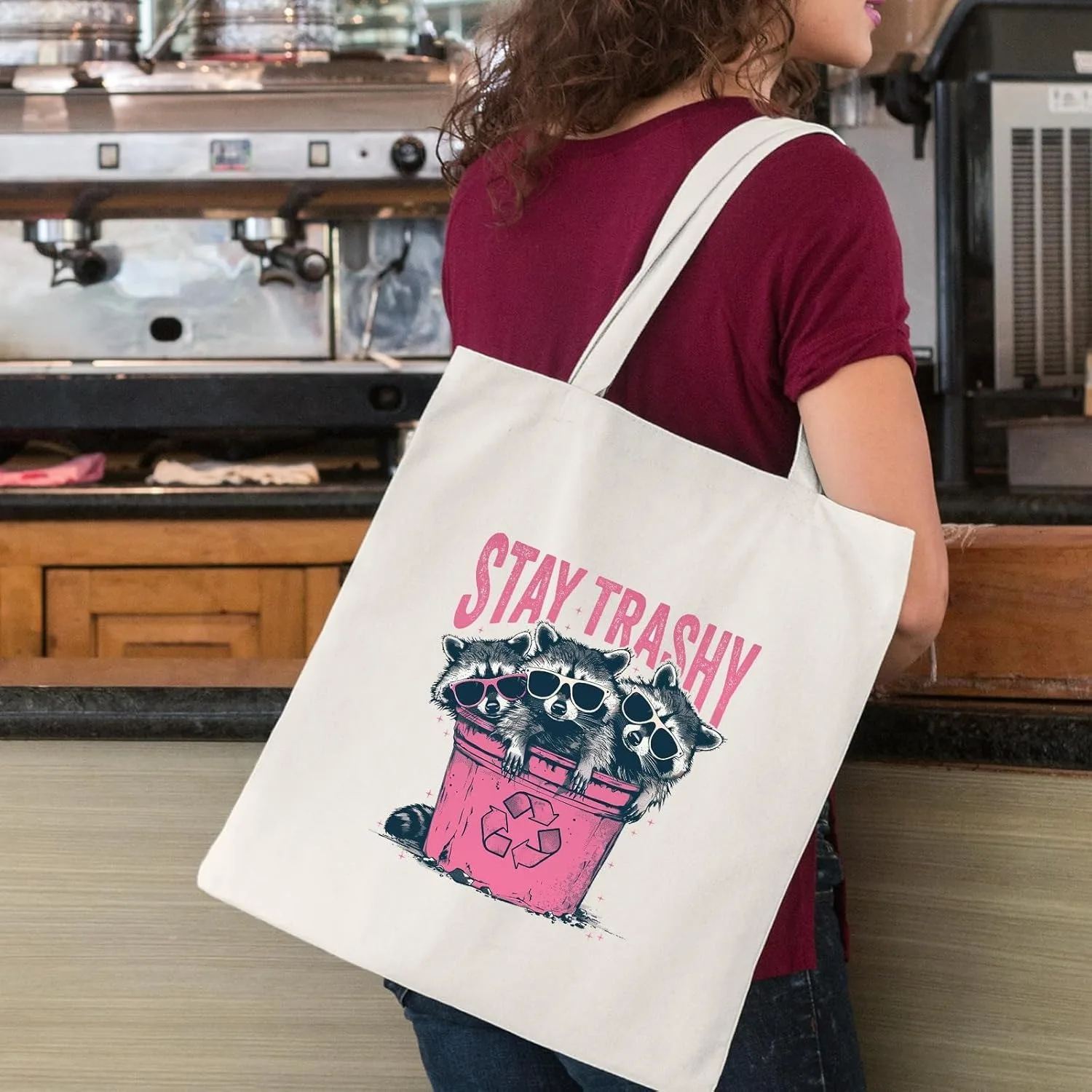 City Creek-Bolso de lona Grunge con estampado de California, bolso de hombro, bolso de compras informal para mujer, bolsa de comestibles reutilizable, plegable