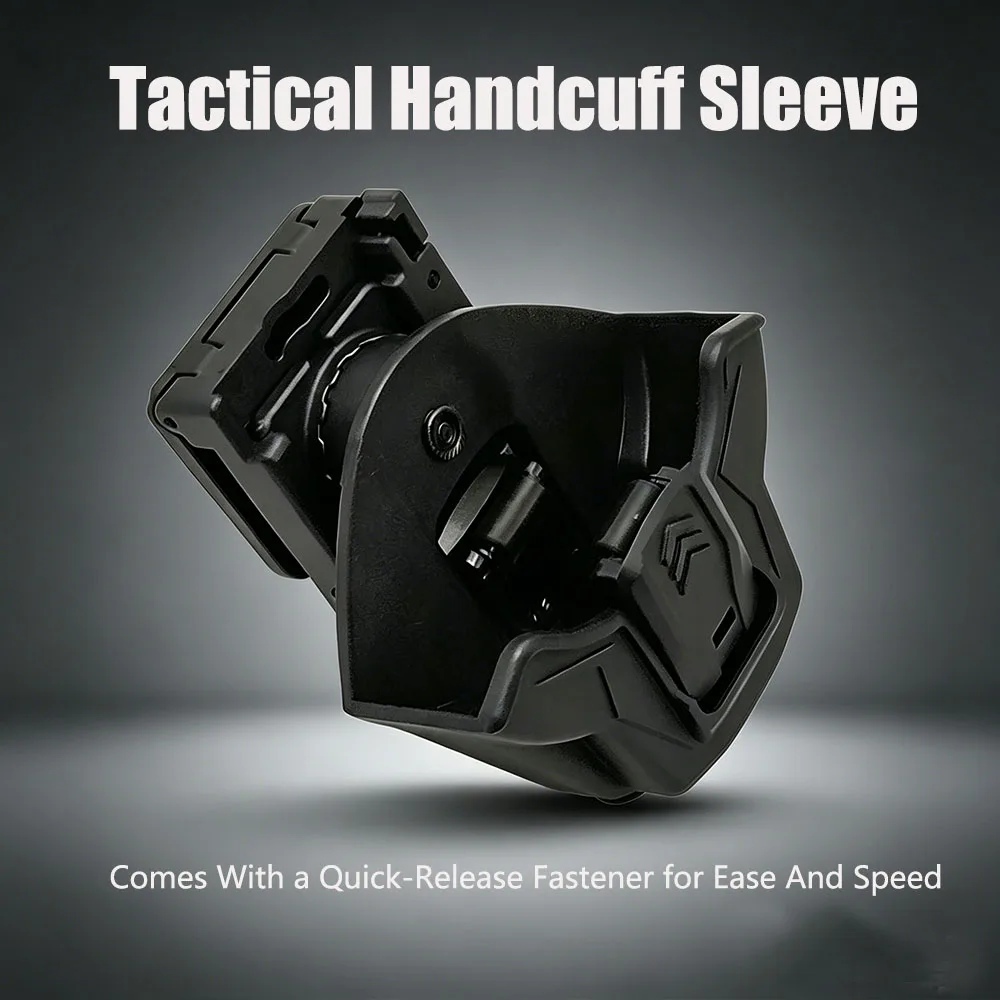 Tactical Quick-Release Handcuff Holster Belt-Mounted Handcuff Pouch Compatible with Multiple Models