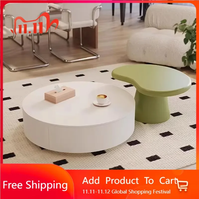

Living Room Round Coffee Tables Luxury Service Design Simple Side Table Aesthetic Modern Designer Couchtisch Hotel Furniture