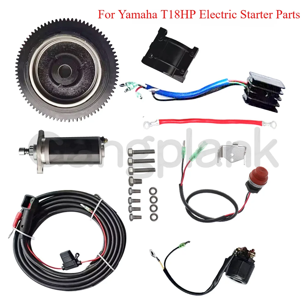 T15 2 Stroke 15HP Outboard Motor Rear Control Replaced with Electric Start Kit for Yamaha 4 Stroke 15 Boat Engine Parts