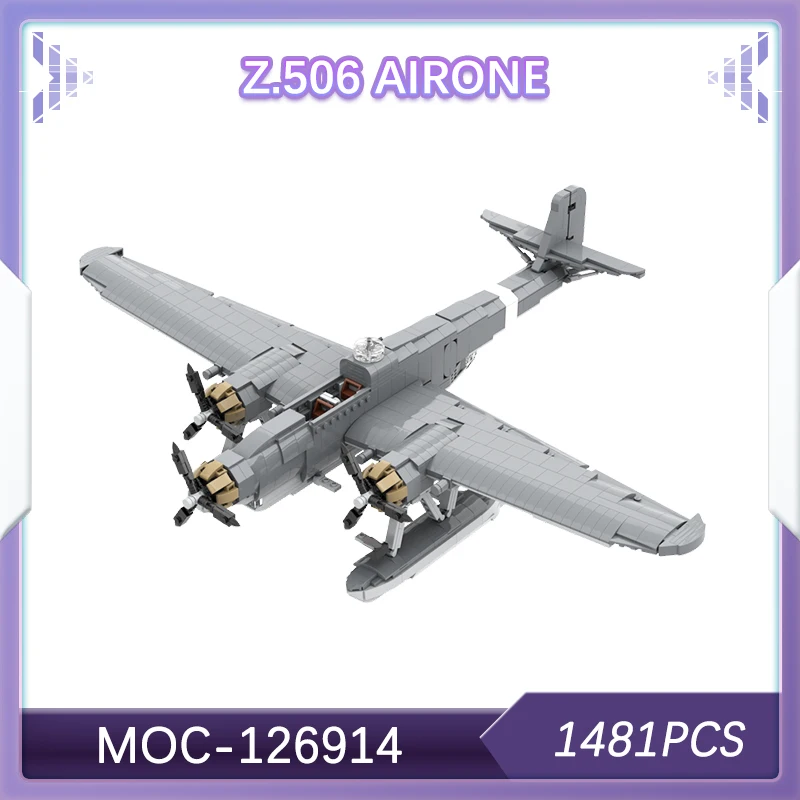 1481PCS NIEUWE DIY Z.506 Airone Bouwstenen Assembleren Watervliegtuig Transport Vliegtuig Model Speelgoed Verjaardagscadeau Technische MOC- 126914