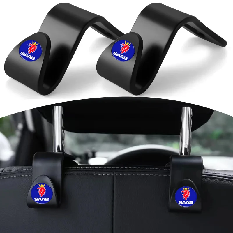 2Pcs Portable Car Seat Backrest Hooks Car Seat Headrest Hook For SAAB Scania 93 95 9000 900 9-4X 9-2X 9-X 600 99 97 Monster