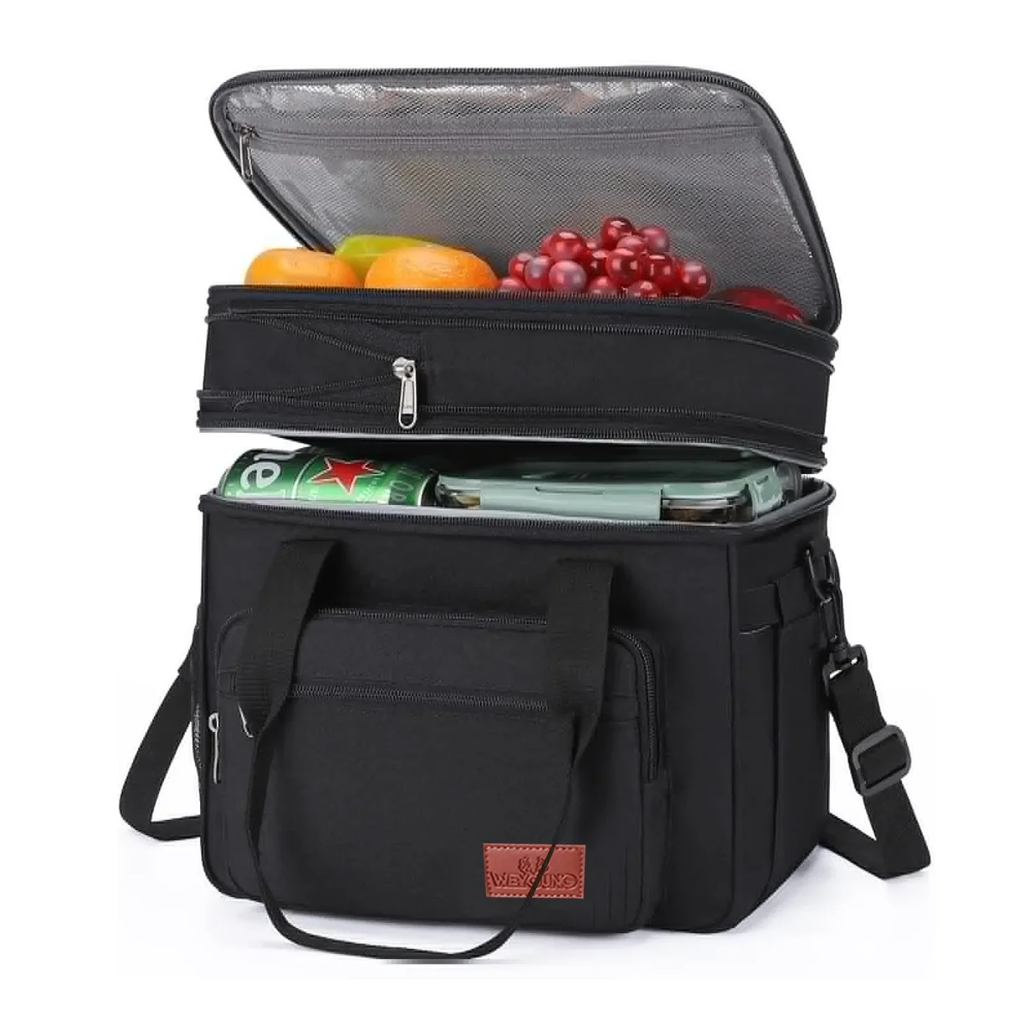 New Portable Insulation Picnic Bag Large Capacity Double-layer Camping Fresh-keeping Ice Pack Multifunctional Lunch Box