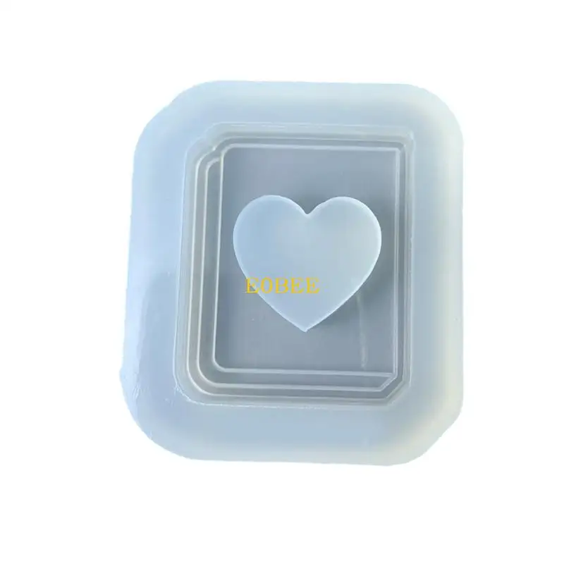

E0BE Book Mold For Resin Art Heart Shaped Keychain Pendant Mould Silicone Jewelry Tool Dishwasher Safe Craft Projects