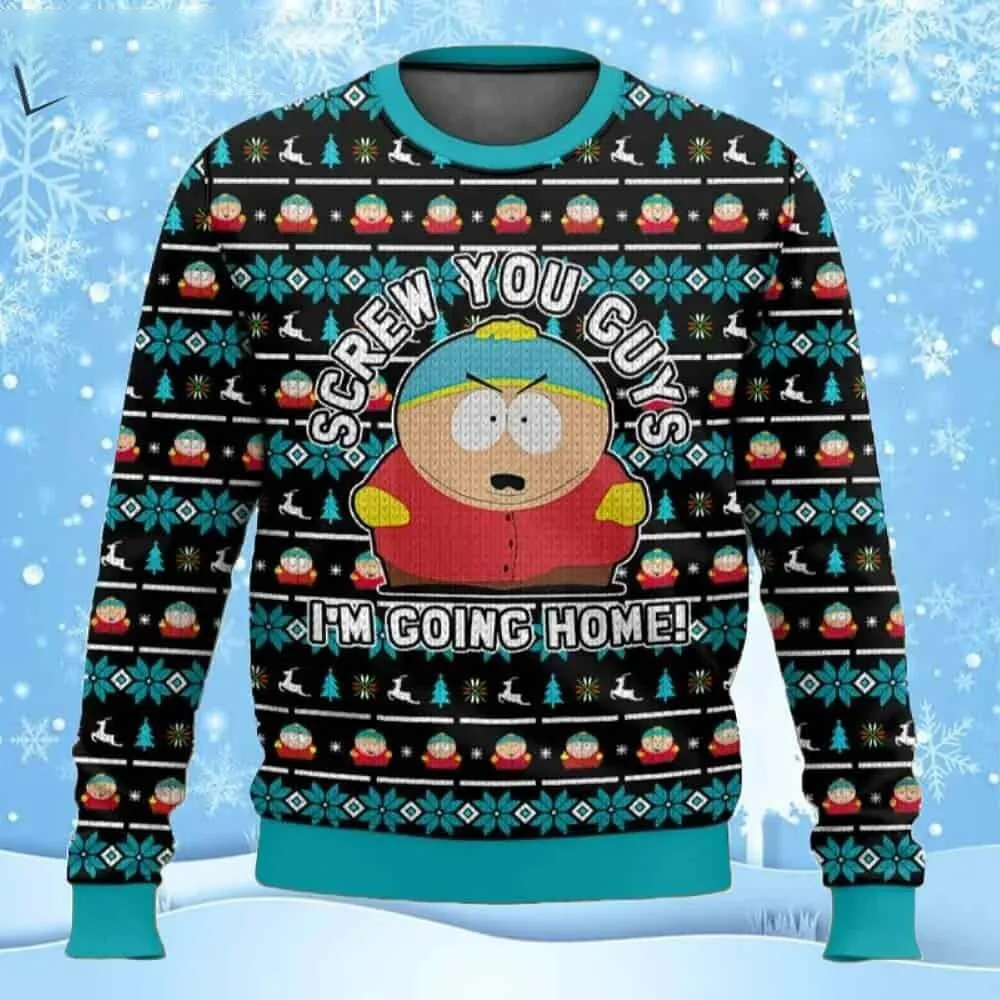 هوديس عيد الميلاد ثلاثية الأبعاد مطبوعة برقبة دائرية للرجال والنساء كارتون الخريف والشتاء ملابس الحفلات التنكرية من ساوث بارك #3