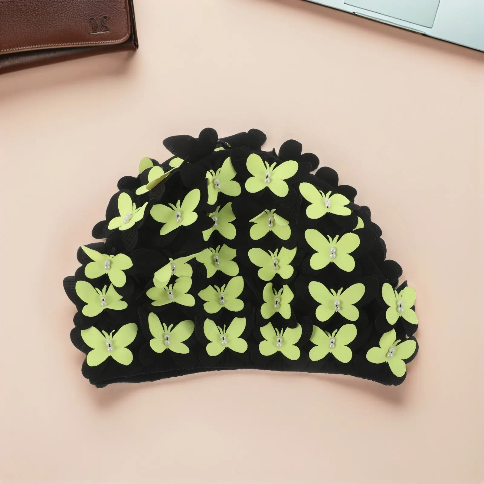 

Женская шапочка для плавания с цветочным узором, водонепроницаемая, из высокоэластичной ткани, для защиты от хлора, стильный ретро-аксессуар для вечеринок у бассейна