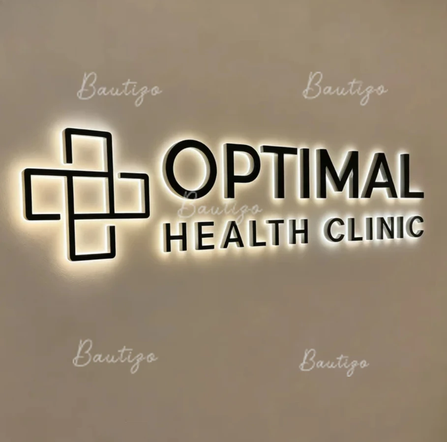 Custom Light Sign Personalized for Business 3D Metal Logo Backlit LED Outdoor&office Box Wall Advertising Sign: Metal & acrylic