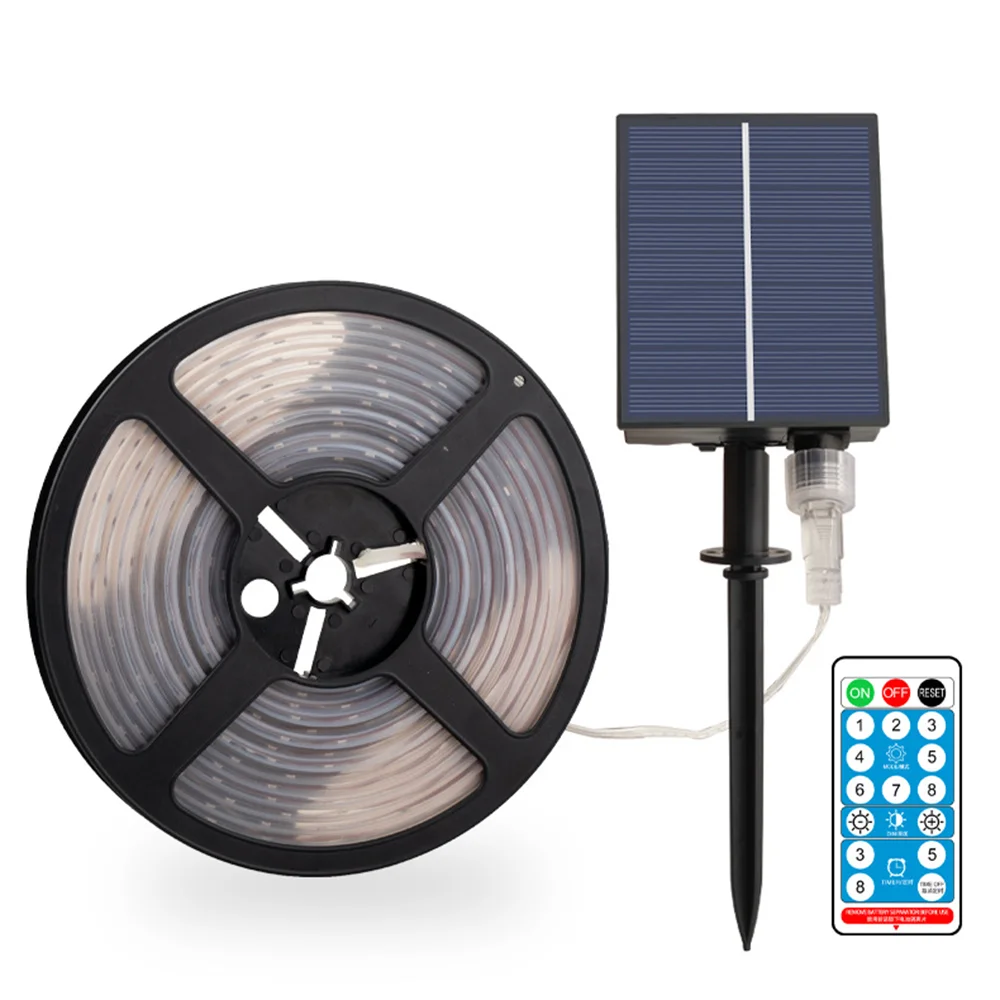 Warm Color Solar Charging Panel, Smart Switch, TYPE-C Charging Interface, Remote Control Light Strip, Can Cut Light Strings