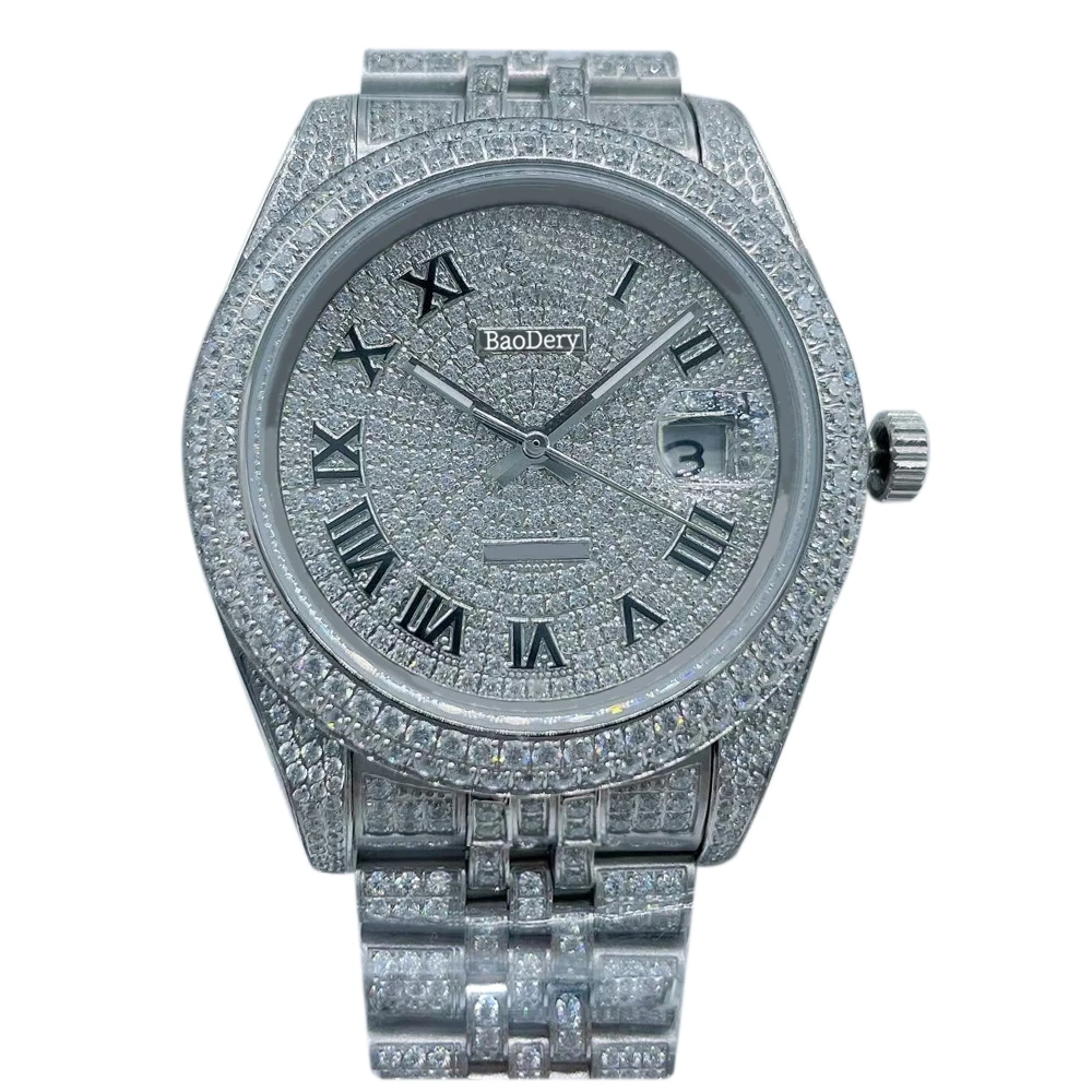 

Элегантные мужские часы с логотипом 41 мм по индивидуальному заказу, сапфировое зеркало и бриллиантовый безель, подарки на день рождения с механическим механизмом для мужчин