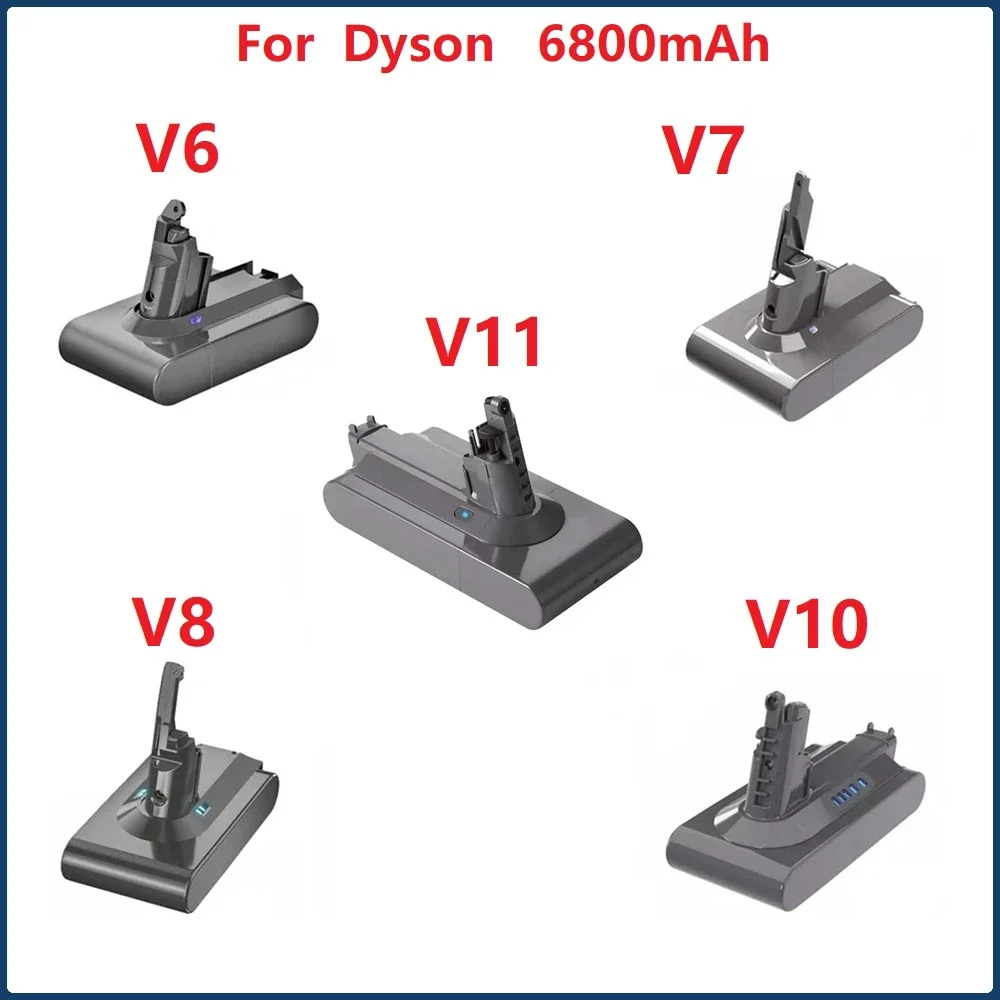 

Dyson V8 V7 Vacuum Cleaner Battery SV10 6800mAh 21.6V Full/Fluffy/Animal Cleaning Battery and 6.8mAh Replacement Li-Ion Battery