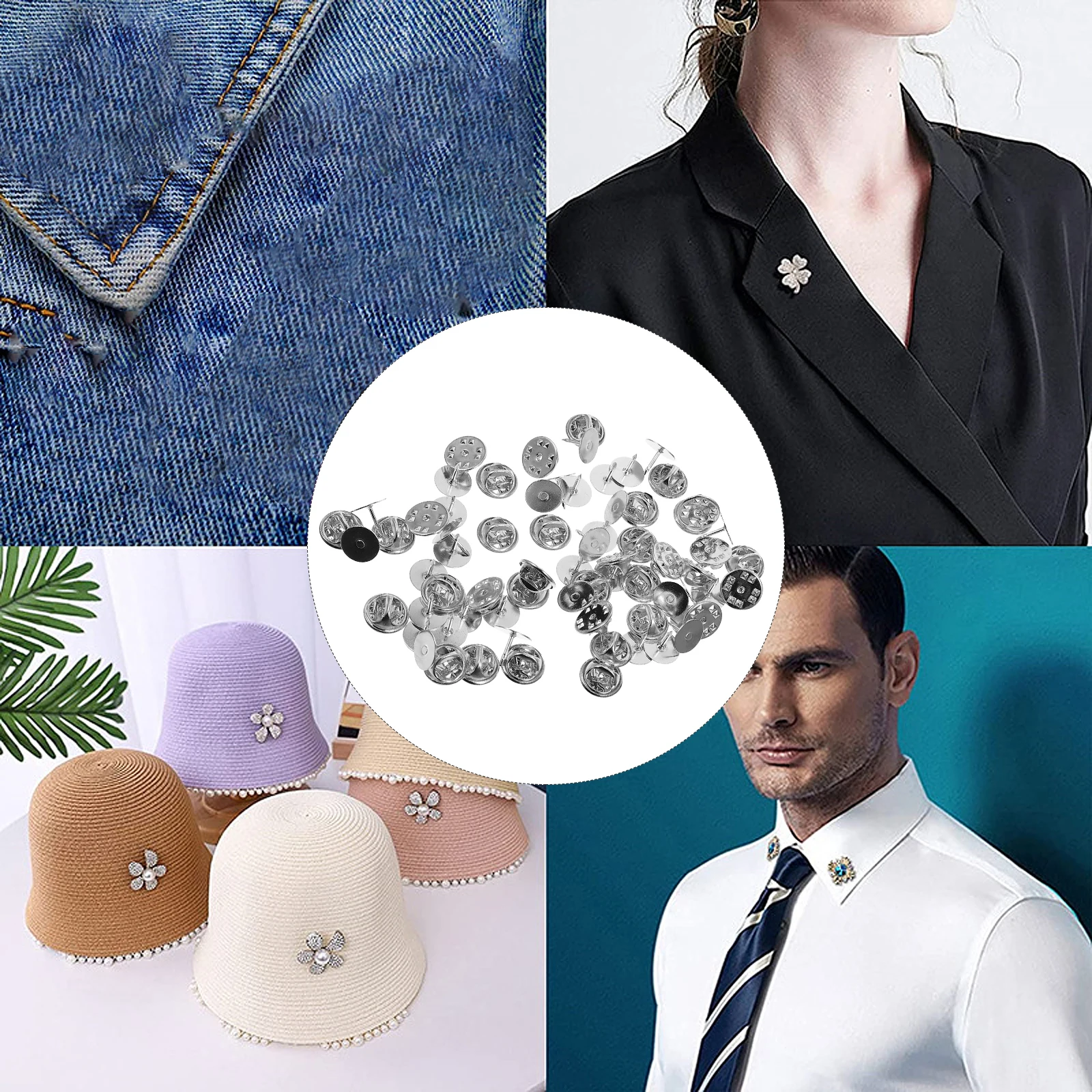 

50 set Locking Backs Replacement Clutch Backs For Badges Enamel Pins Tie Tacks Diy Craft Lightweight Metal Pin Locks Mini Safety