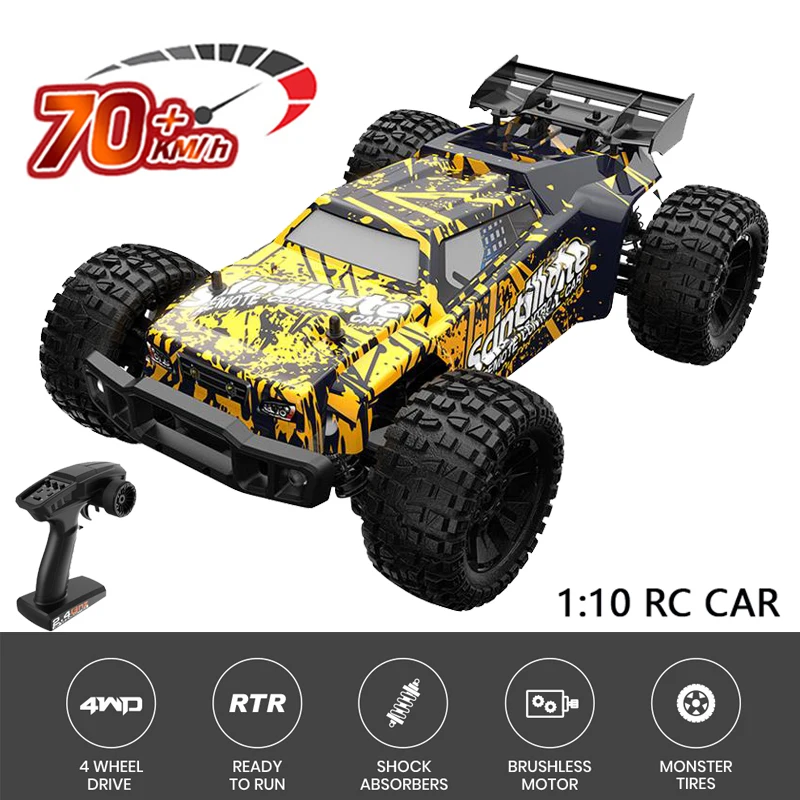 ENOZE 206E 1:10 70KM/H 2.4G RC Car 2845 Brushless 4WD Electric High Speed Off-Road Remote Control Drift VS Wltoys 104009 Toys