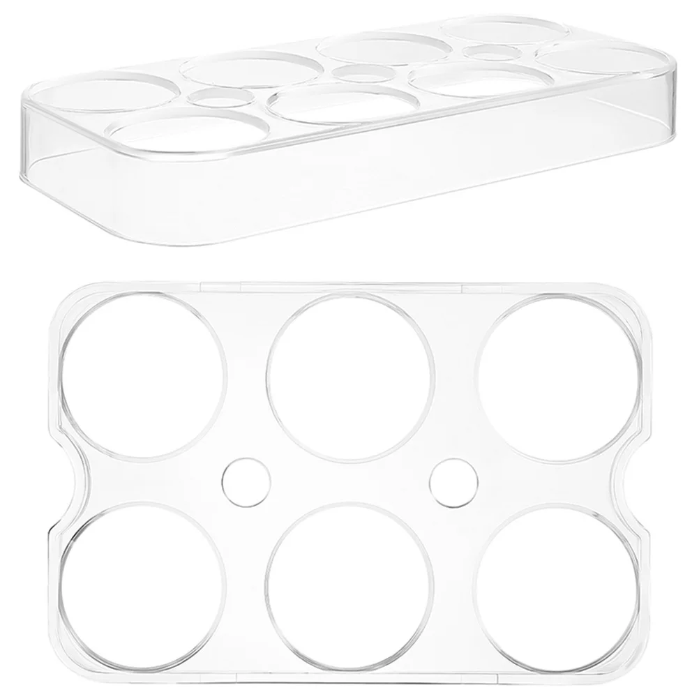 

2Pcs 8 Slots 6 Slots Egg Holder Transparent Egg Racks for Refrigerator Fridge Storage Organizer Durable Plastic Trays