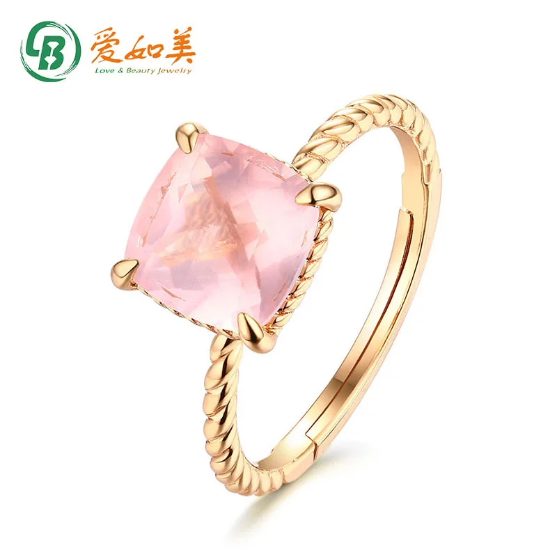 

18K Gold PT950 Platinum Silver Plated 7-layergold Powder Crystalhibiscus Stone Ring, Small Finger Accessoryring for Trendy Women