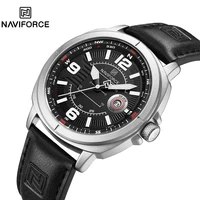 Marca NAVIFORCE, Reloj de cuarzo para Hombre, banda de PU de alta calidad, Reloj de pulsera con calendario para Hombre, indicador de fecha automático, relojes impermeables, Reloj para Hombre