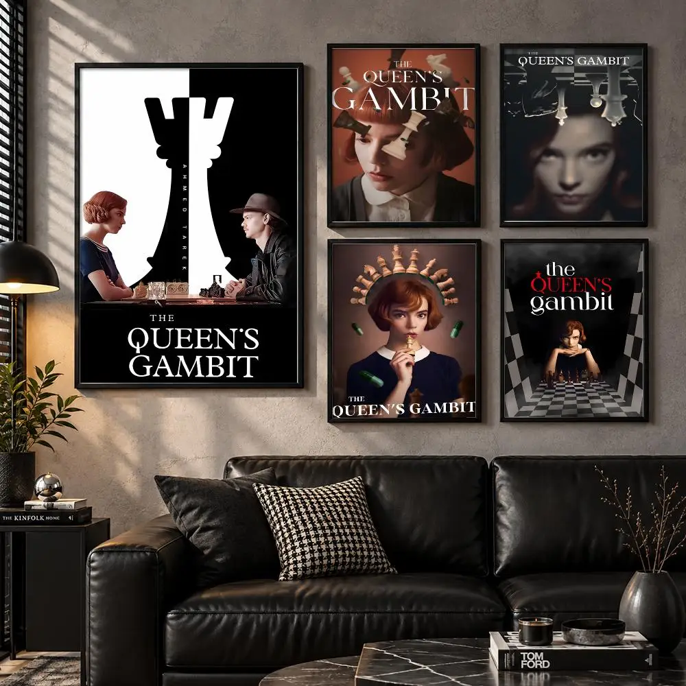 The Queen's Gambit Chess Prodigy Retro Fashion Period TV Drama Poster Aesthetic Unframed Wall Prints for Bedroom & Living Room