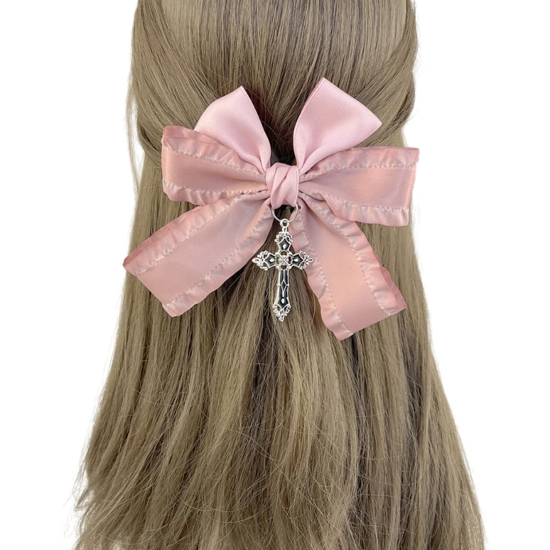 Sweet Large Bows Hair Clip Ribbon Spring Clip Female Hair Shaping Accessories