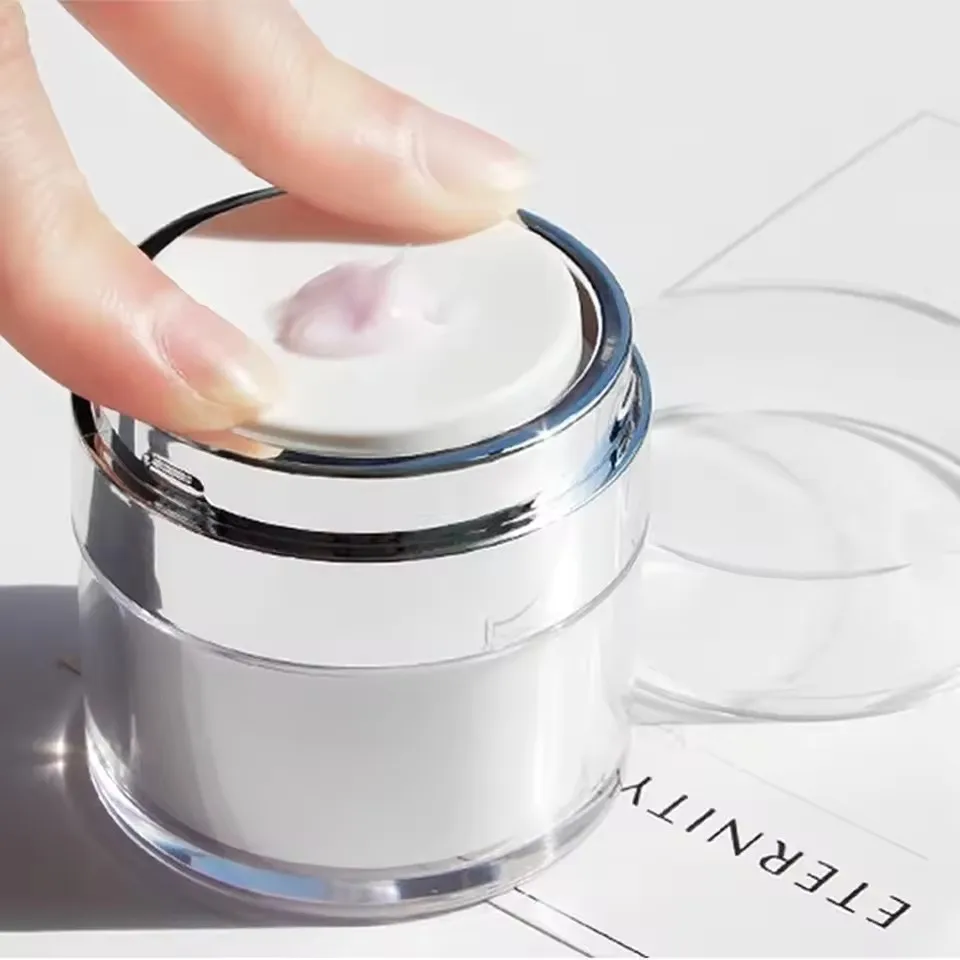 Cream Jar Vacuum Bottle Airless Pump Jar Travel Containers For Lotion Leak Proof Empty Refillable Cosmetic Acrylic Jar Container