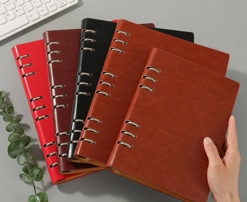 Simple and stylish A5 loose leaf business office notebook with hollowed out loose leaf notebook