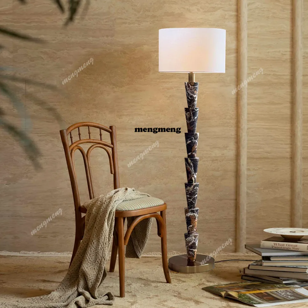 

Light luxury natural marble floor lamp designer living room bedroom bedside ambient light modern simplicity