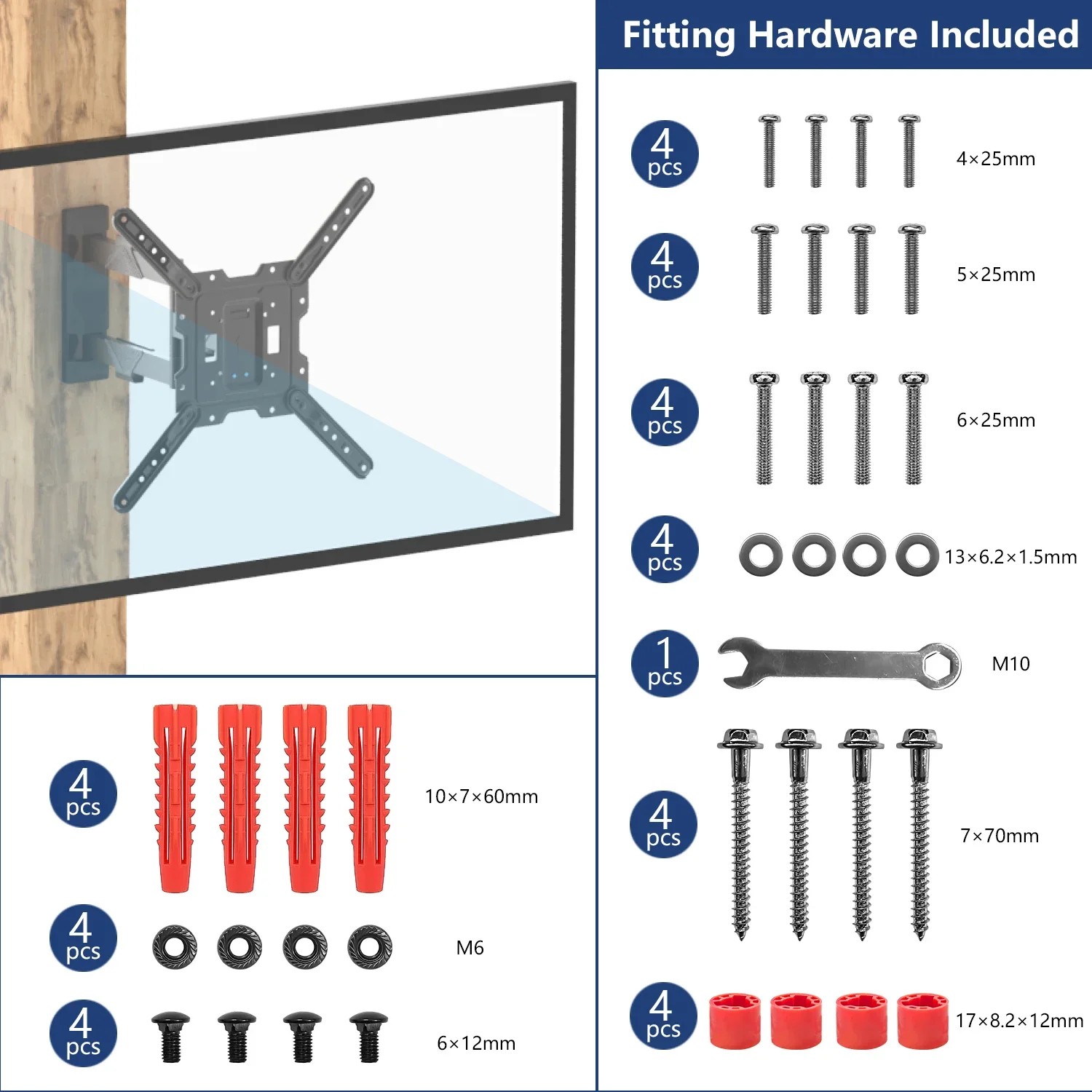 MAX VESA 400*400mm Swivel Tilt TV Mount LCD TV Bracket  Full Motion TV Wall Mount Adjustment for Sony Philips Skyworth