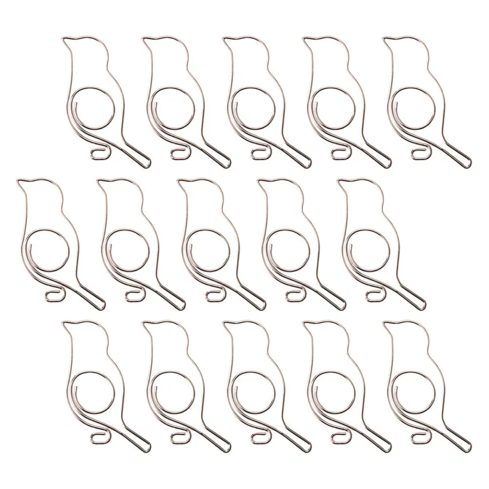 20 قطعة مقاطع على شكل طائر إبداعي مشابك ورق معدنية صغيرة لمكتب اللوازم المدرسية منظم الملفات الموثق المنزلي #1