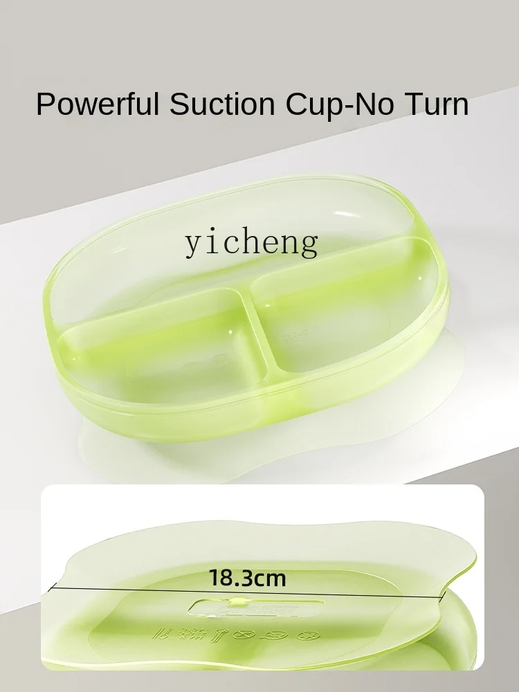 Baby Plate Baby Suction Cup Silicone Baby Bowl with Straw Integrated Compartment Tray