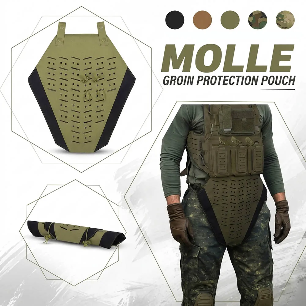 

Tactical Vest Groin Protector MOLLE Combat Expansion Panel Portable Belly Protective Pad for Airsoft Paintball Hunting Combat
