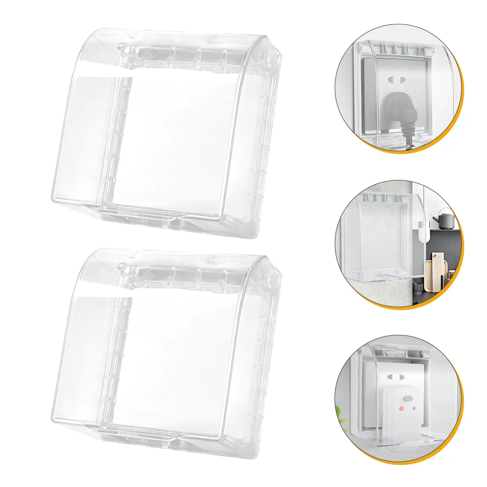 2 Pcs Waterproof Socket Cover Receptacle Protective Home Outlet Outdoor Plug Protector Plate Guard Face Case and Indoor