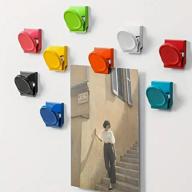 Clips magnétiques pour bureau et réfrigérateur, organisateurs de documents multicolores et multi-usages pour l'évaluation de bureau de la maison et de la cuisine, 2/4 pièces