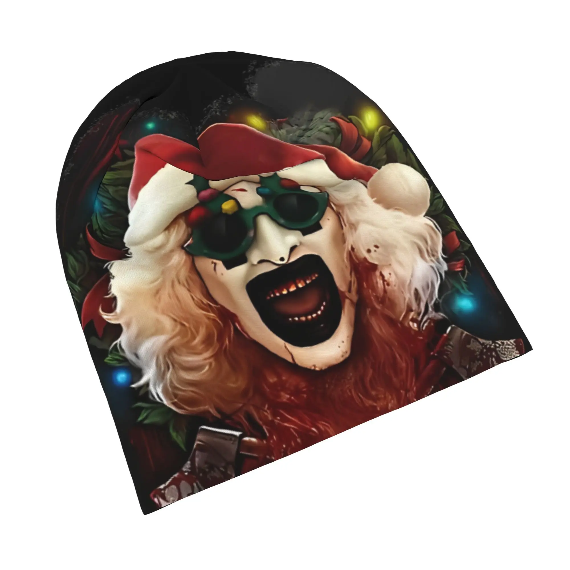 Terrifier Christmas Santa Bonnet Hat Cool Street Skullies Beanies Hat Horror Movie for Men Women Spring Head Wrap Cap