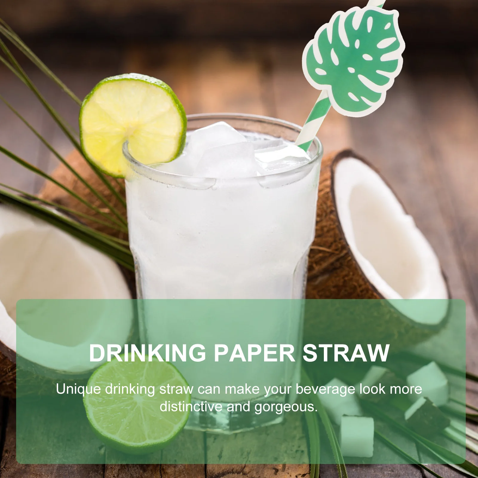 

40Pcs Tropical Theme Paper Straw Disposable Paper Drinking Straw for Wedding Christmas Party Supplies
