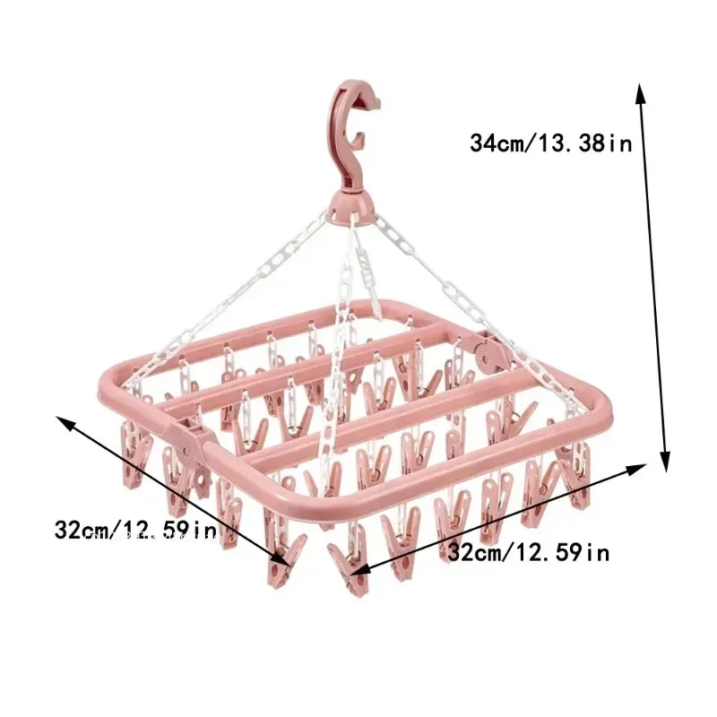 Multi-functional Foldable Storage Drying Rack Children's Plastic Windproof Clothes Hanging Babybaby Socks Clip Laundry Line view 2