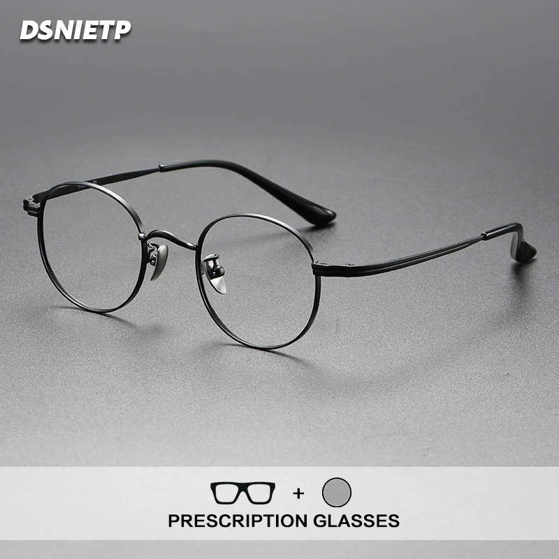 

Ультралегкие титановые очки для чтения, круглые качественные фотохромные оптические очки с защитой от синего света, очки по индивидуальному заказу