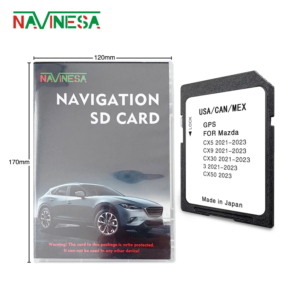 

for Mazda 3 CX-5 CX-9 CX-30 MX-30 CX-50 GPS Update USA/CAN/MEX Maps 2023 Version Navigation System SD Card Sat Navi