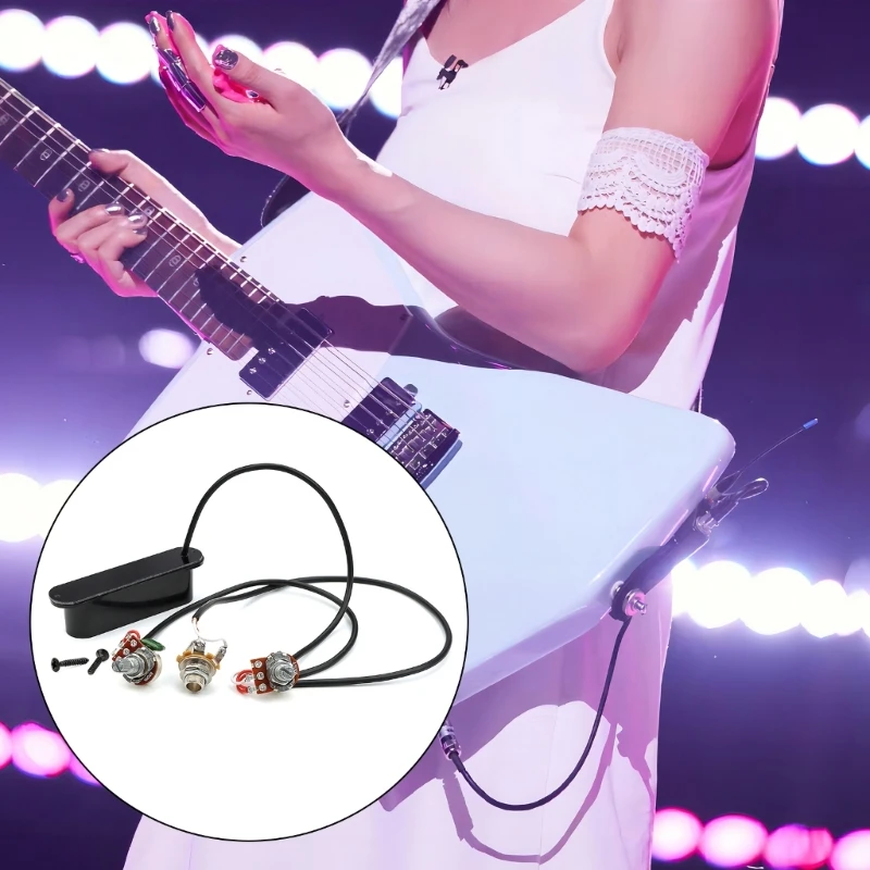 Electric Guitar Pickup Replacement Closed Single Coil PreWired Pickup Harness With Volumes Control Easy to Install