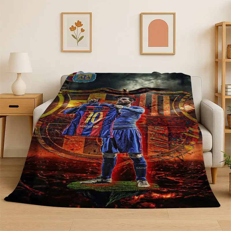 Football Goat M-Messi Sport Soft Flannel Throw Blanket,Cozy Blanket for Bed,Couch,Sofa,Bedroom,Living Room,Travel,Picnic