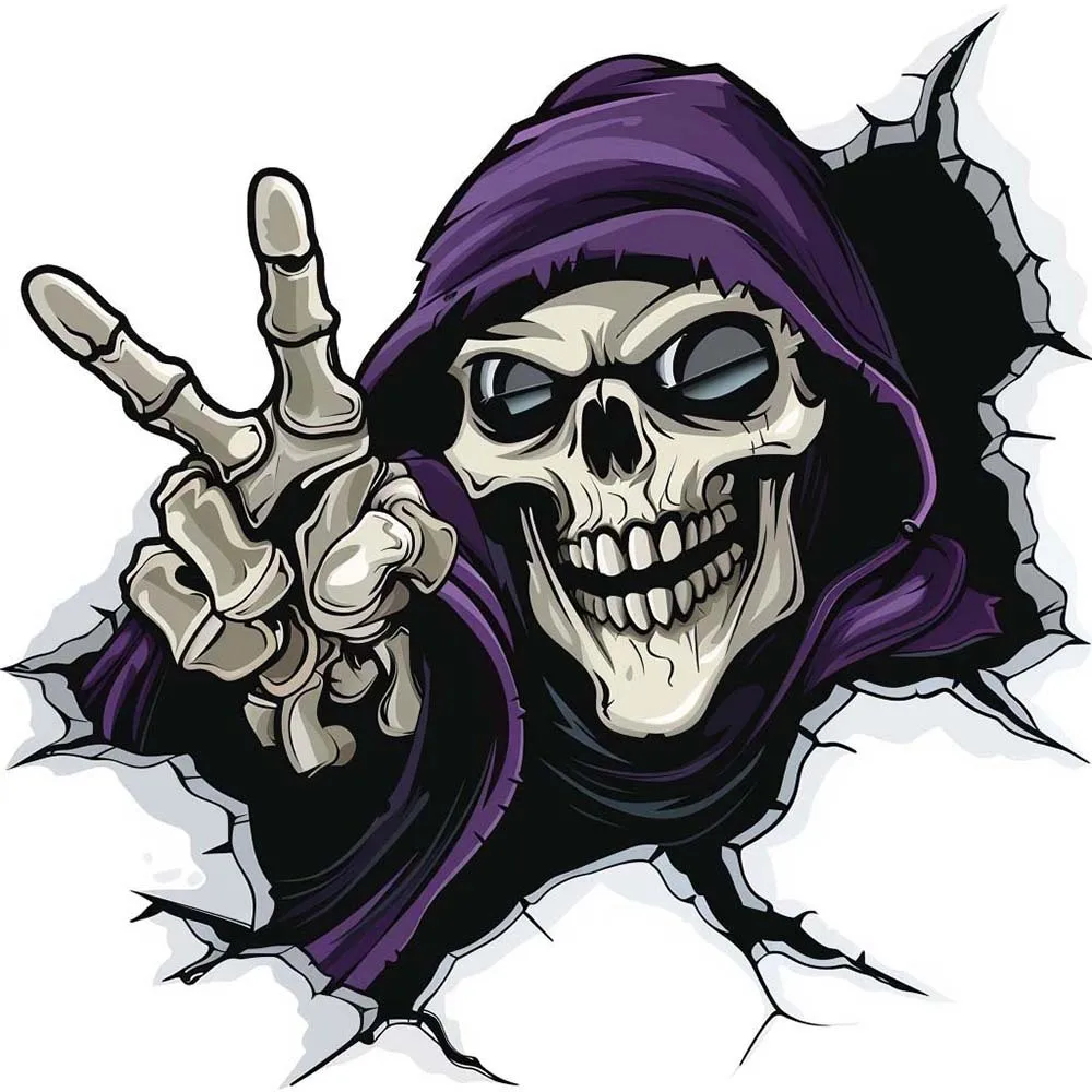 1PCS Creative Ghost Face Car Decoration Stickers Scratch Covering Stickers Electric Scooter Motorcycle Creative Body Stickers
